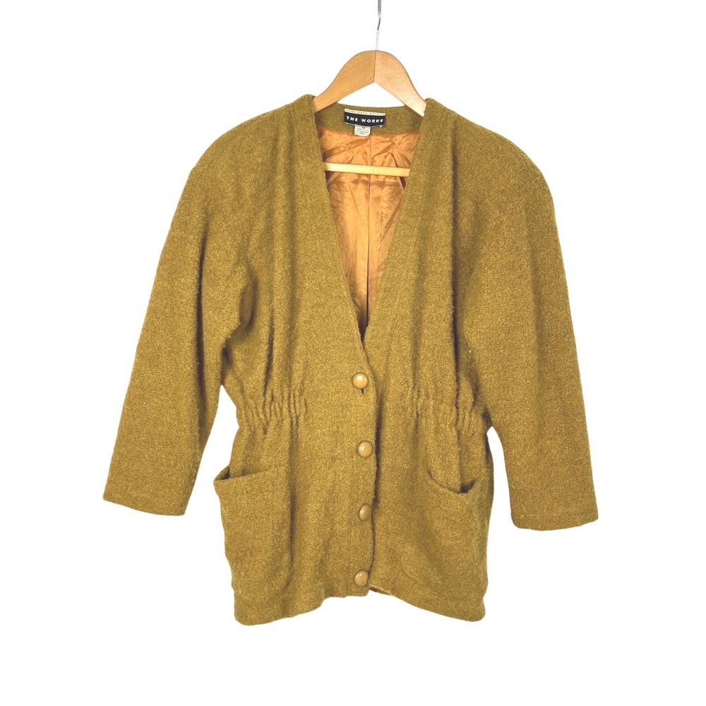 Vintage 90s Saks Fifth Avenue‎ Oversized Jacket Elastic Waist Pockets L/XL